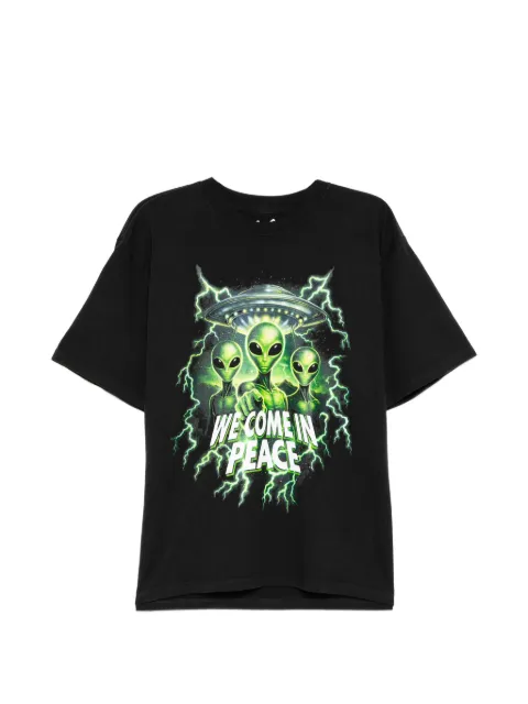 Melt alien-print T-shirt Black MS5244