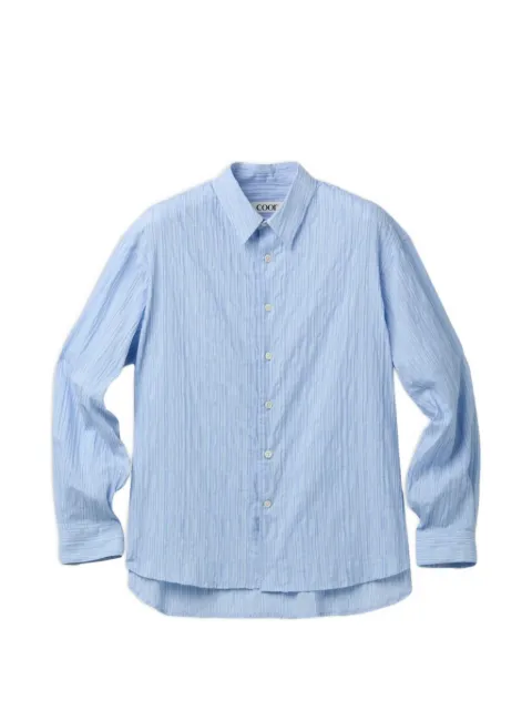 COOR striped wrinkled shirt Blue CXG2SO22KSBL