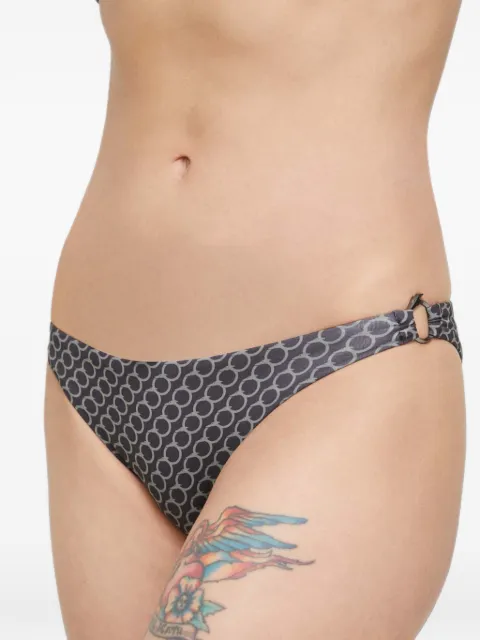 Trussardi monogram-print ring-detail bikini bottoms Black TRU1WBT12