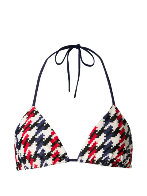 Perfect Moment houndstooth-print bikini top White W30013071739