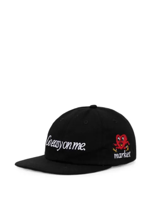 MARKET graphic-embroidery cotton baseball cap Black 390000438