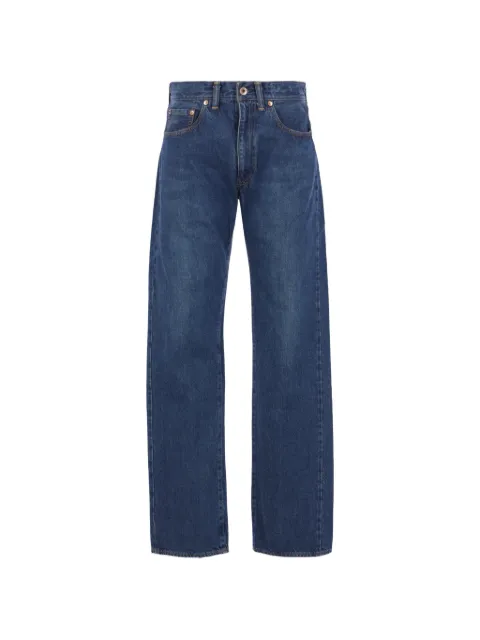 Maison Kitsuné x Kuro Voyage logo patch five-pocket jeans Blue 990001