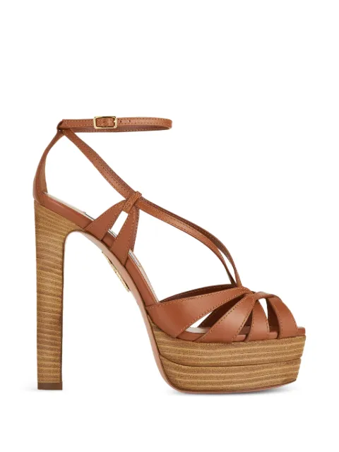 Aquazzura Bonita Plateau heeled sandals Brown BTAHIGB0CFITOB
