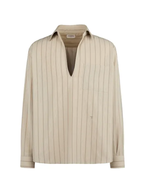 Tod's shirt in striped silk Neutrals X6MA1526350ZAQ