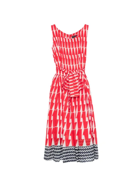 Samantha Sung Aster geometric-print midi dress Red ASTERMIDIDRESS