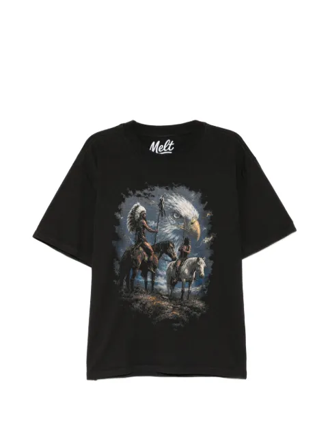 Melt eagle-print T-shirt Black MS5247
