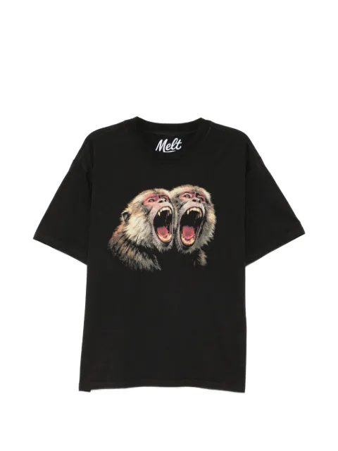Melt monkey-print T-shirt Black MS5250