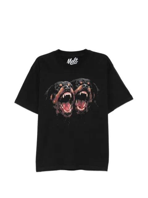 Melt dog-print T-shirt Black MS5246