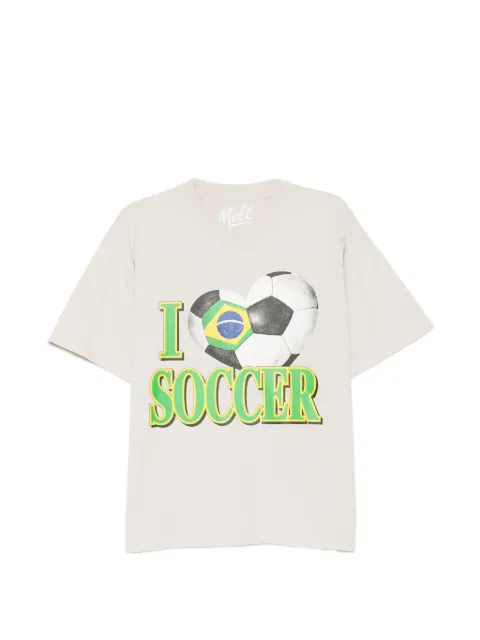Melt football-print T-shirt Neutrals MS5268