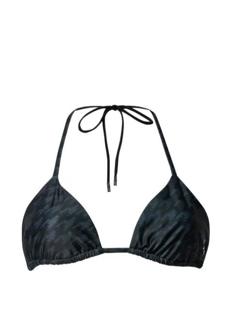 Perfect Moment Salinas houndstooth bikini top Black W3001396