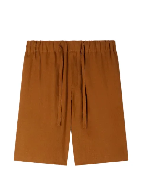 SANDRO elastic waist linen shorts Brown SHPBE00130