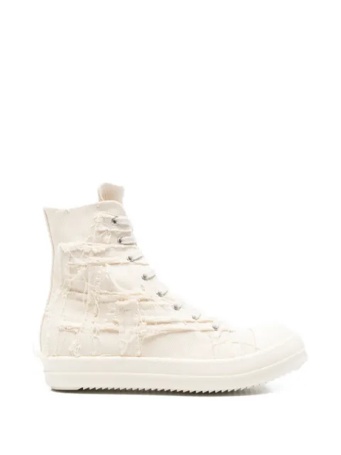 Rick Owens DRKSHDW frayed lace-up sneakers Neutrals DU01F4800SLASH