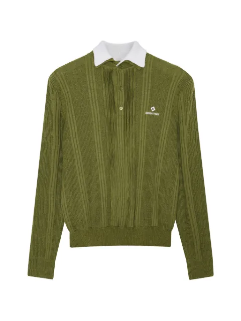 SHUSHU/TONG logo-embroidered polo top Green FSDFTO19FLA236GN100