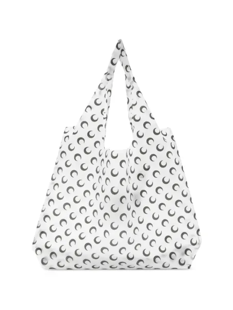 Marine Serre moon-print tote bag White WBA023ARWOV0060WH11