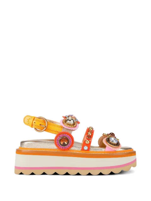 Kurt Geiger London crystal embellished platform sandals Gold 5612499109