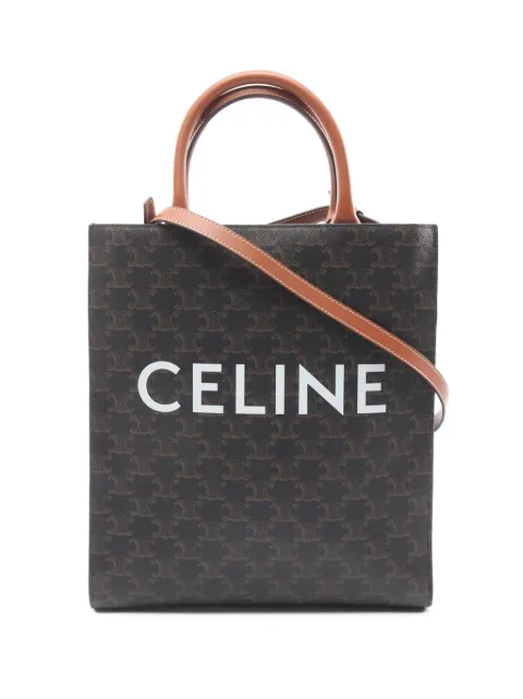 Celine Pre-Owned 2021-2026 Small Triomphe Coated Canvas Vertical Cabas Tote satchel Black SDJZ4X03YKVZRV9K