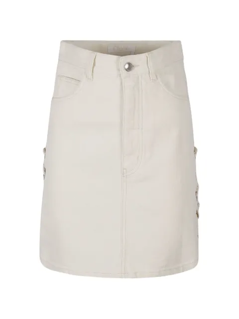 Chloé lace-detail mini skirt Neutrals CHC23UDJ03152