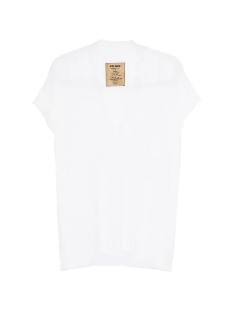 Uma Wang V-neck knitted top White UK7122