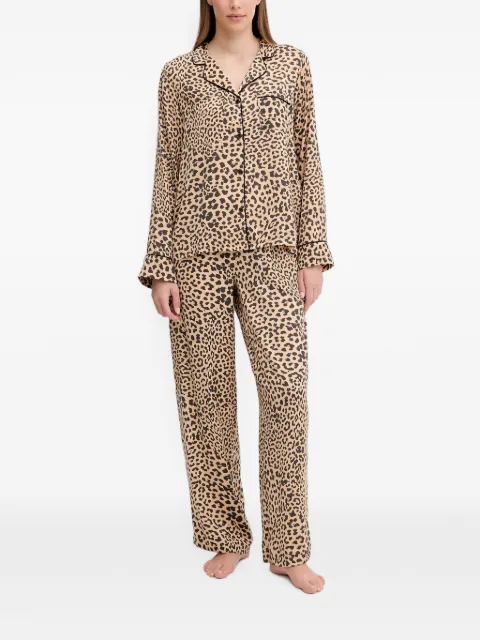 DKNY leopard-print pajamas Brown YI90099