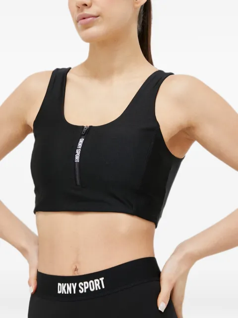 DKNY zip-front sports bra Black DP2T9186