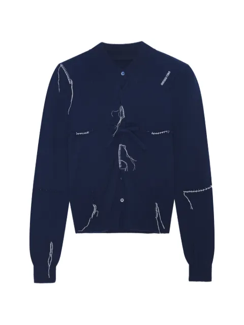 SHUSHU/TONG fringed-detail cardigan Blue FSDFTO31AZS001NA100