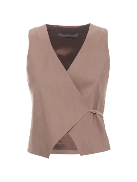 D.Exterior tie-detail sleeveless waistcoat Neutrals 627416MOCH