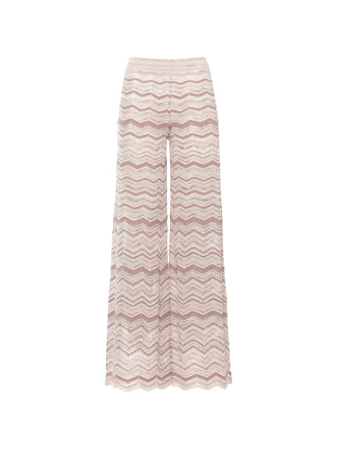 D.Exterior chevron palazzo pants Neutrals 624705CONC