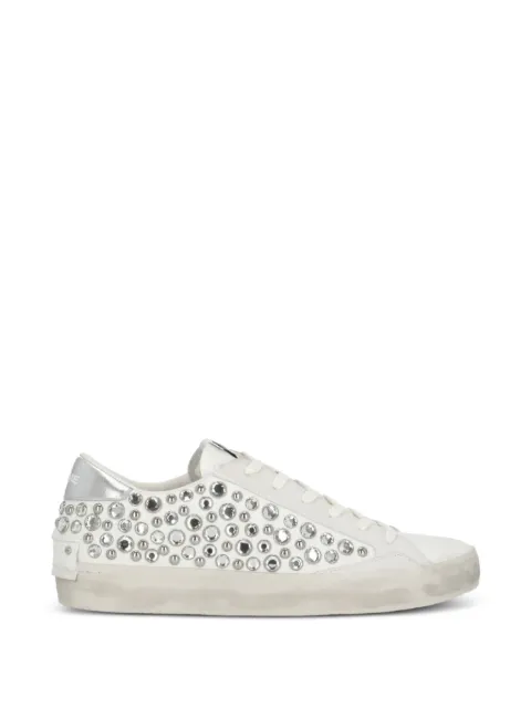 Crime London crystal-embellished sneakers White 29010PP810DISTRESSED