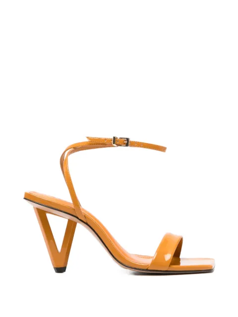 Schutz ankle-strap patent-leather sandals Orange S2244700020007