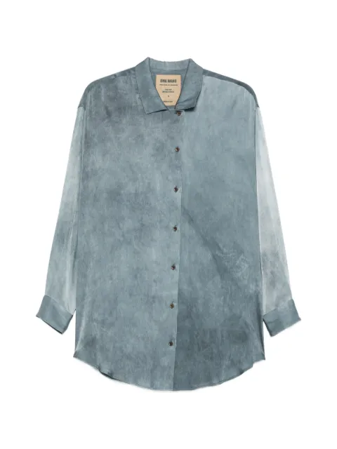 Uma Wang buttoned gradient silk shirt Blue UW1003