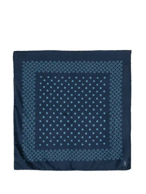 Saint Laurent Pre-Owned 1990s silk scarf Blue SL180AUF