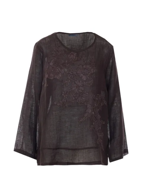 Maurizio Pecoraro floral-embroidery blouse Brown W08221081