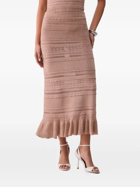 LIU JO openwork knit midi skirt Neutrals CA6239MA06S