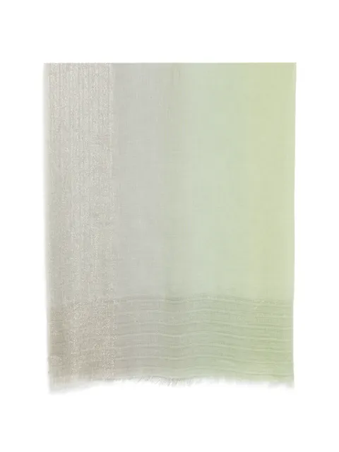 Faliero Sarti ombré metallic-thread scarf Green E260504