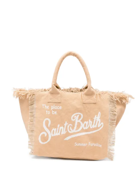 MC2 Saint Barth Vanity frayed-edge tote bag Neutrals VANI001