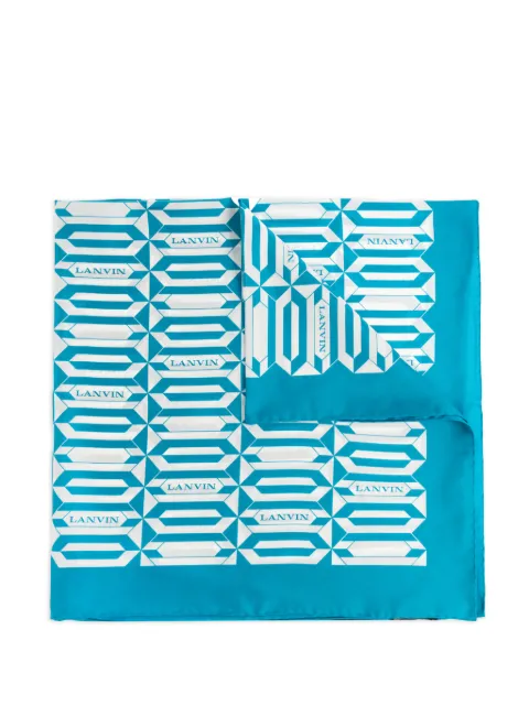 Lanvin geometric-printed scarf Blue 710010092