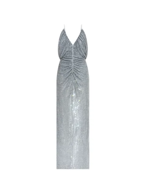Self-Portrait V-neck embellished maxi dress Silver SS26161XABL