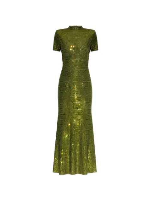 Self-Portrait rhinestone-embellished midi dress Green SS26900MG