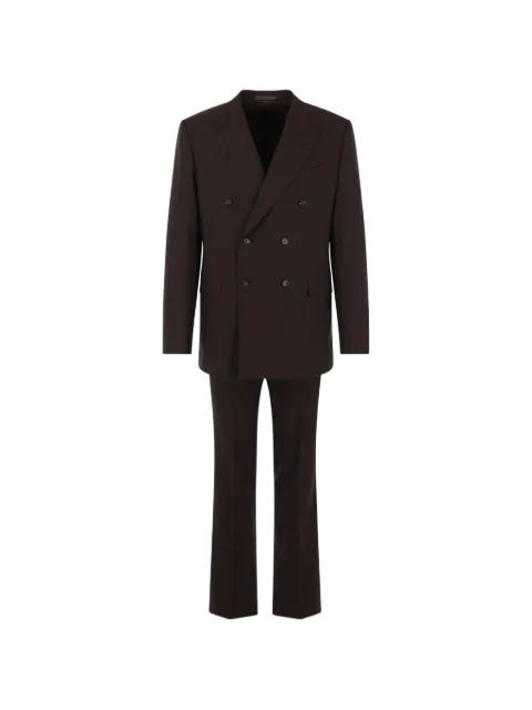 Caruso double-breasted suit Brown CR1JD612F5081420520