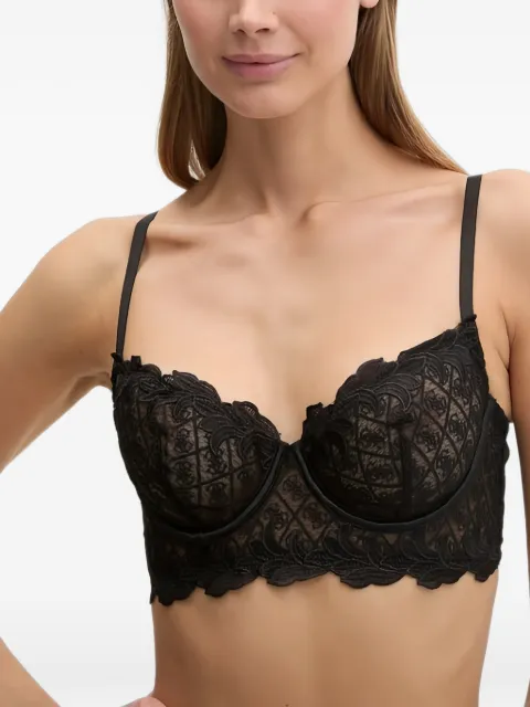 GUESS USA Ebby lace-embroidered underwired bra Black O5RC19KCNR0