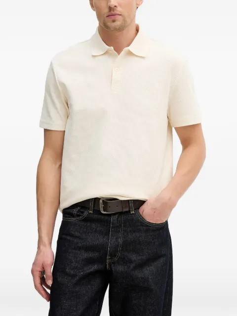 GUESS USA ribbed-trim piqué polo shirt Neutrals M6RP06KD231