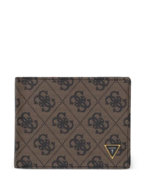 GUESS USA Milano monogram-print logo-plaque wallet Brown SMVELELEA20