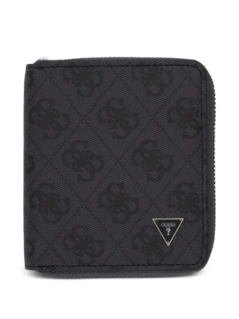 GUESS USA monogram-print logo-plaque wallet Grey SMMALOLEA02