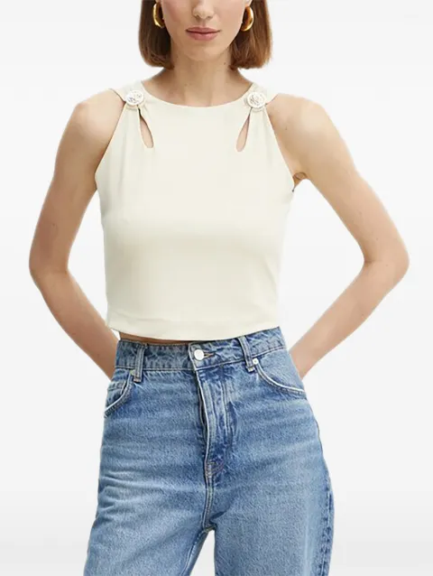 GUESS USA button-embellishment tank top Neutrals W5RP13KAQL2