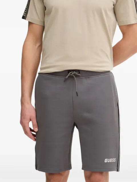 GUESS USA logo-detail striped cotton shorts Grey Z4RD04KB3P2