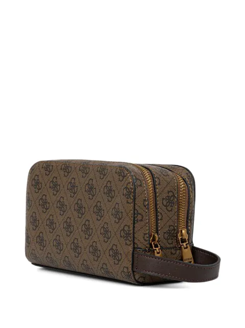 GUESS USA Milano 4G-logo zip wash bag Brown PMMILOP5461