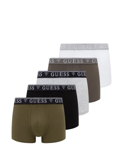 GUESS USA logo-waistband boxers (set of five) Green U4YG16K6YW1