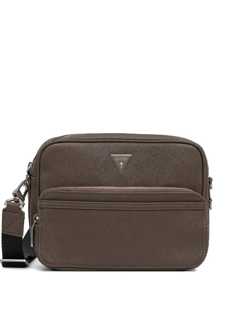 GUESS USA Milano mini logo-plaque messenger bag Brown HMMISAP5422