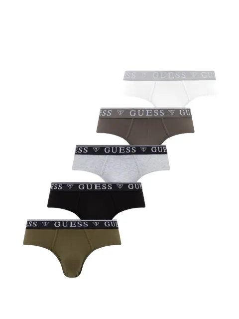 GUESS USA logo-waistband briefs (set of five) Green U4YG20K6YW1