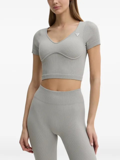 GUESS USA Martina ribbed cropped top Grey V5RP06Z3KH0